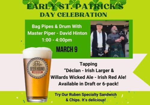 Early St. Patrick’s Day Celebration – Bag Pipe & Drum at Beer Hound Brewery on March 9 Image
