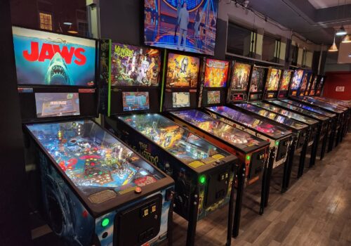 row of arcade games Image