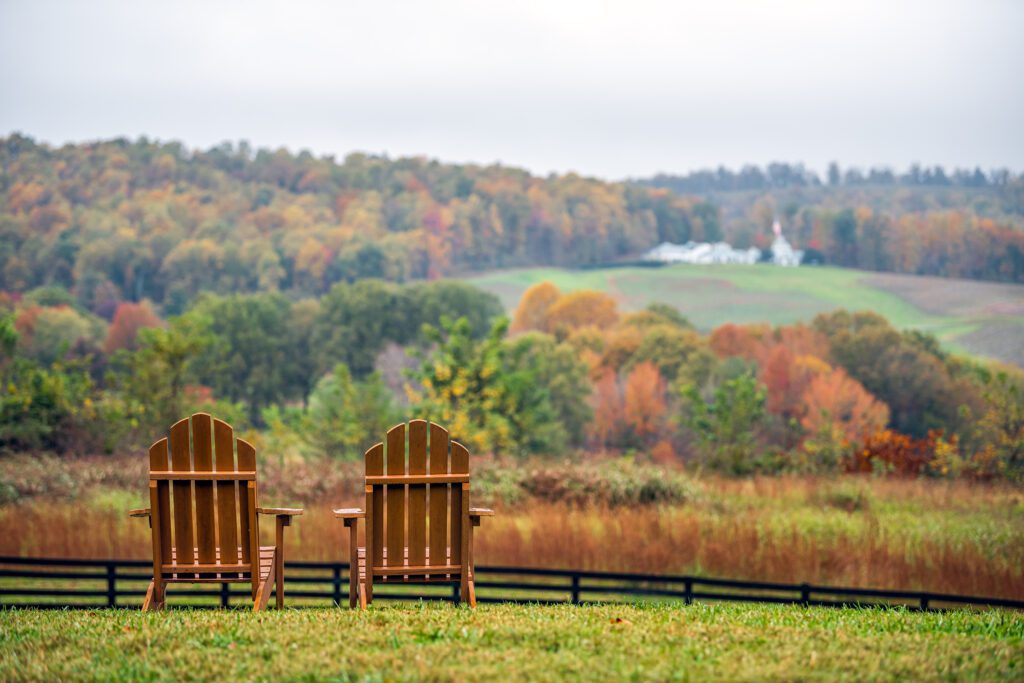 two chair facing mountain view