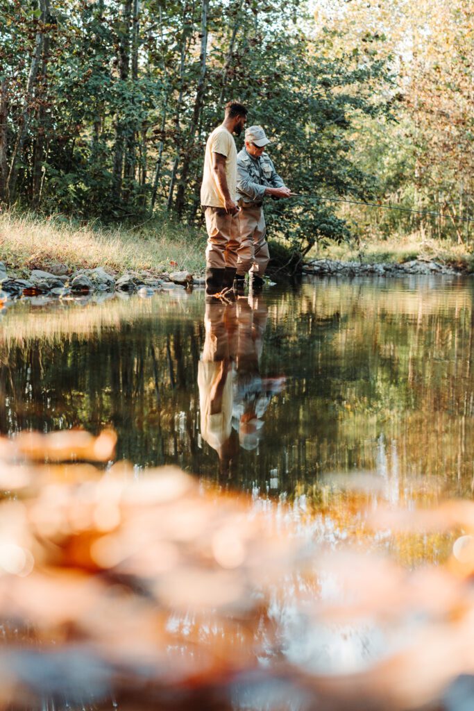 two men fishing