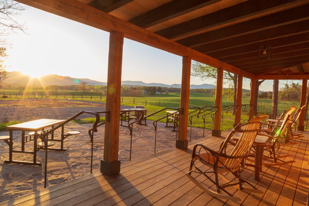 porch view of Blue Ridge Mountians