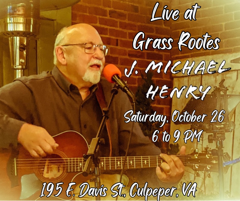 event flyer with J. Michael Henry pictured