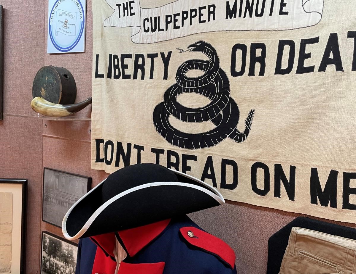 Culpeper Minutemen Flag and hat display