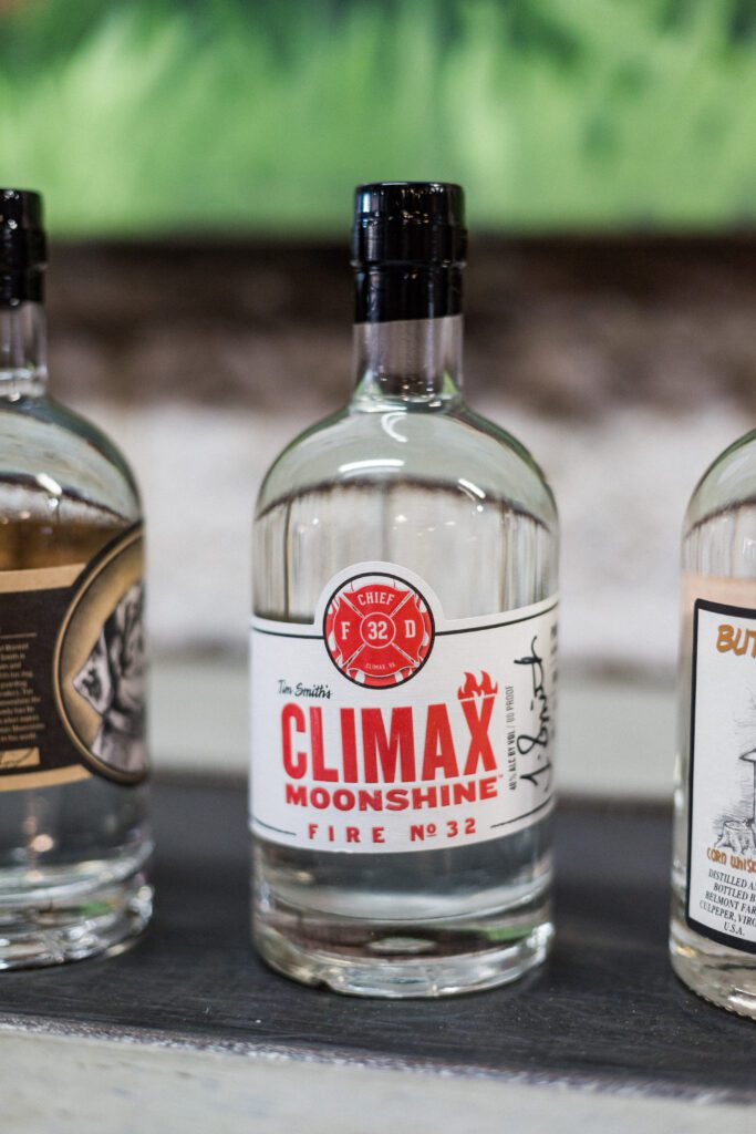 bottle of Climax moonshine