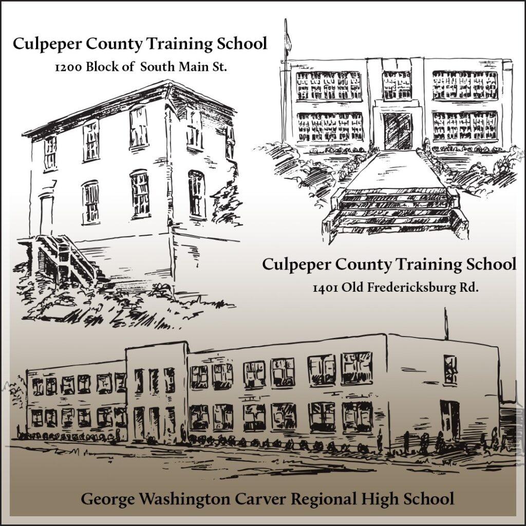 three sketches of schools in Culpeper