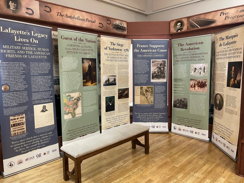 display of mobile museum panels of The Marquis de Lafayette: A Traveling Exhibit
