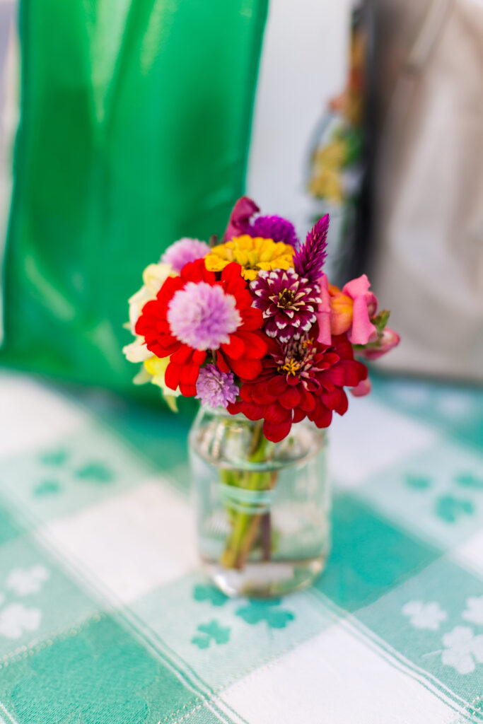flowers on a table